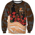 GWS Giants ANZAC Day Sweatshirt Indigenous Dot Art with Poppy Flower Tribute