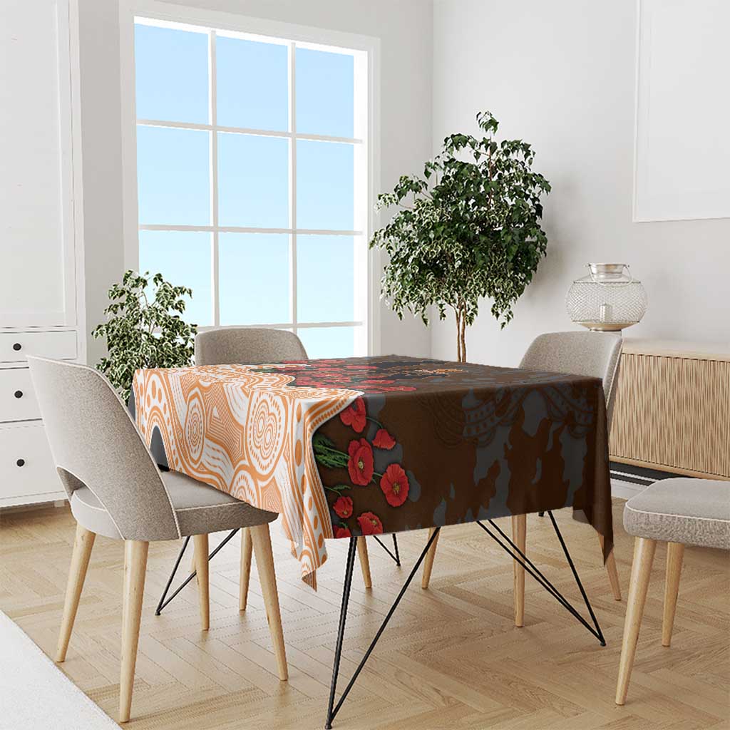 GWS Giants ANZAC Day Tablecloth Indigenous Dot Art with Poppy Flower Tribute