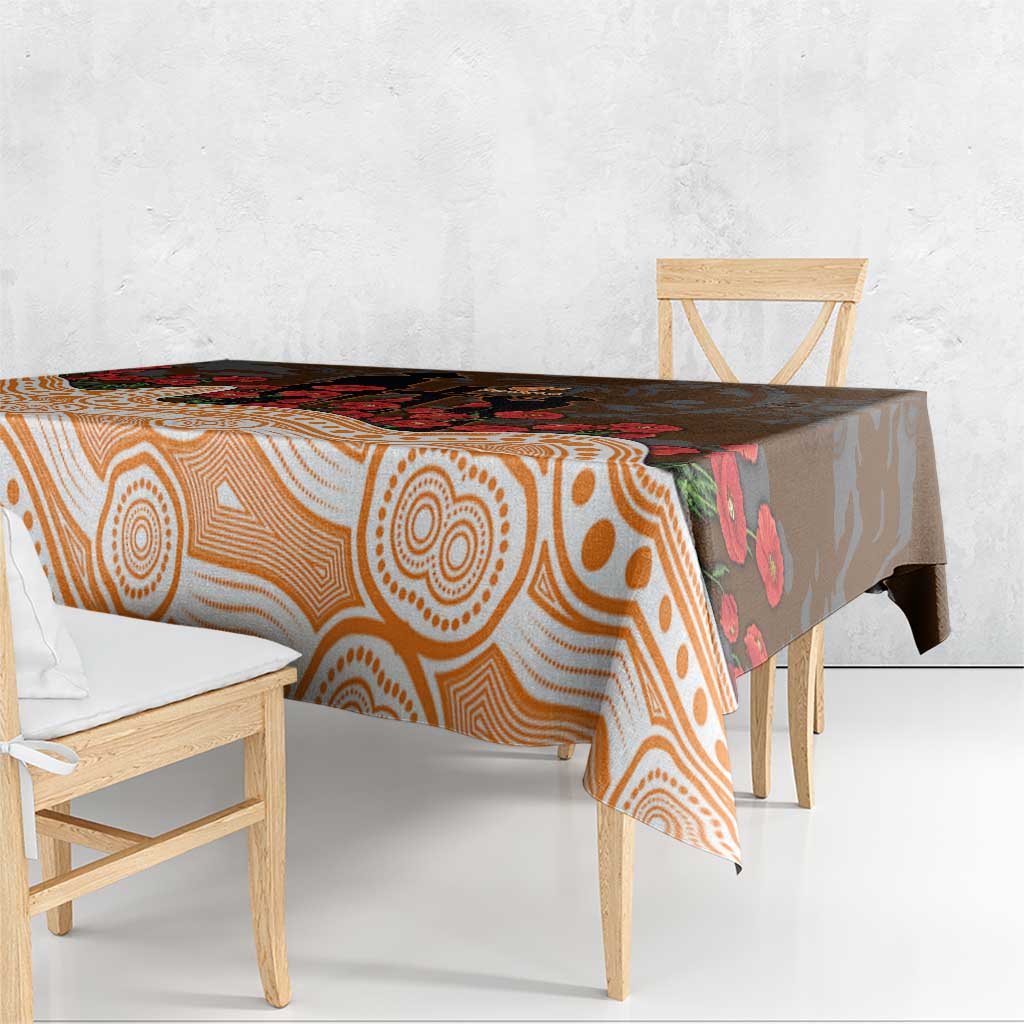 GWS Giants ANZAC Day Tablecloth Indigenous Dot Art with Poppy Flower Tribute