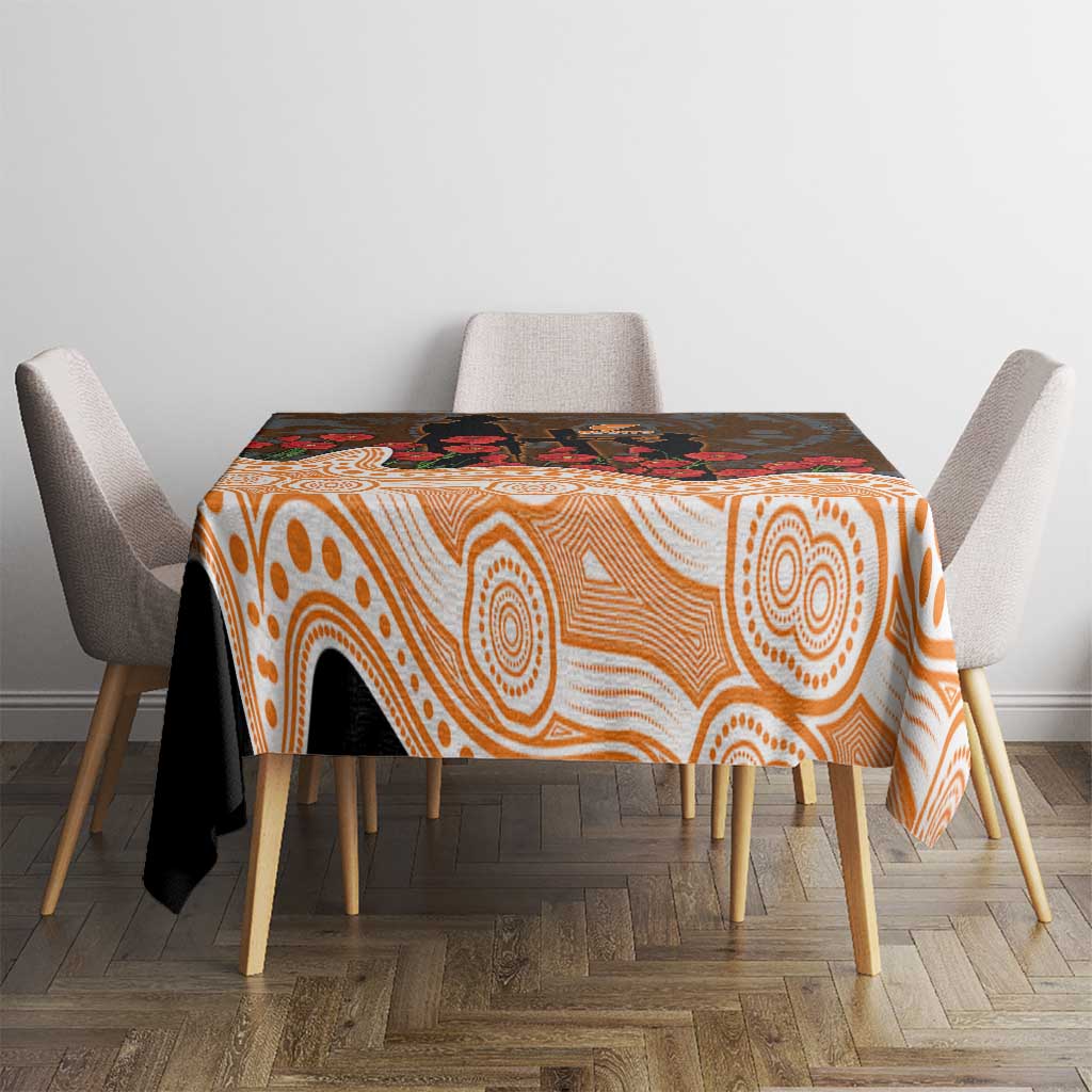 GWS Giants ANZAC Day Tablecloth Indigenous Dot Art with Poppy Flower Tribute