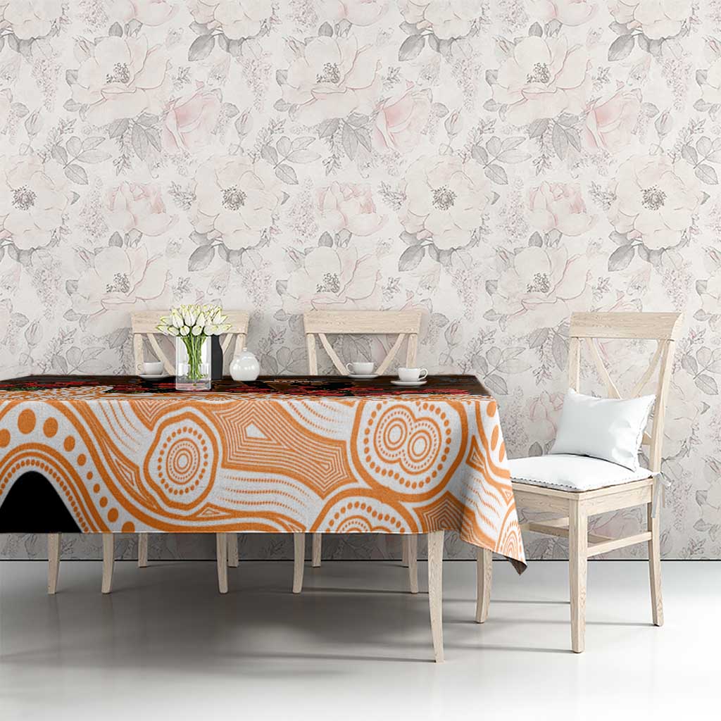 GWS Giants ANZAC Day Tablecloth Indigenous Dot Art with Poppy Flower Tribute