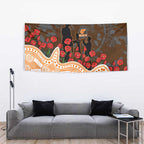 GWS Giants ANZAC Day Tapestry Indigenous Dot Art with Poppy Flower Tribute