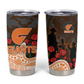 GWS Giants ANZAC Day Tumbler Cup Indigenous Dot Art with Poppy Flower Tribute