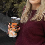 GWS Giants ANZAC Day Tumbler Cup Indigenous Dot Art with Poppy Flower Tribute