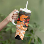 GWS Giants ANZAC Day Tumbler With Handle Indigenous Dot Art with Poppy Flower Tribute