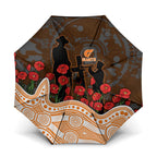 GWS Giants ANZAC Day Umbrella Indigenous Dot Art with Poppy Flower Tribute