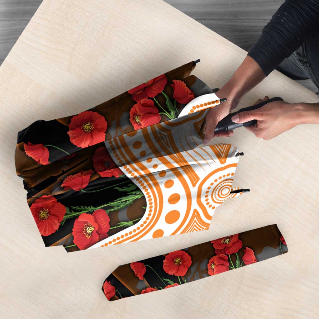 GWS Giants ANZAC Day Umbrella Indigenous Dot Art with Poppy Flower Tribute