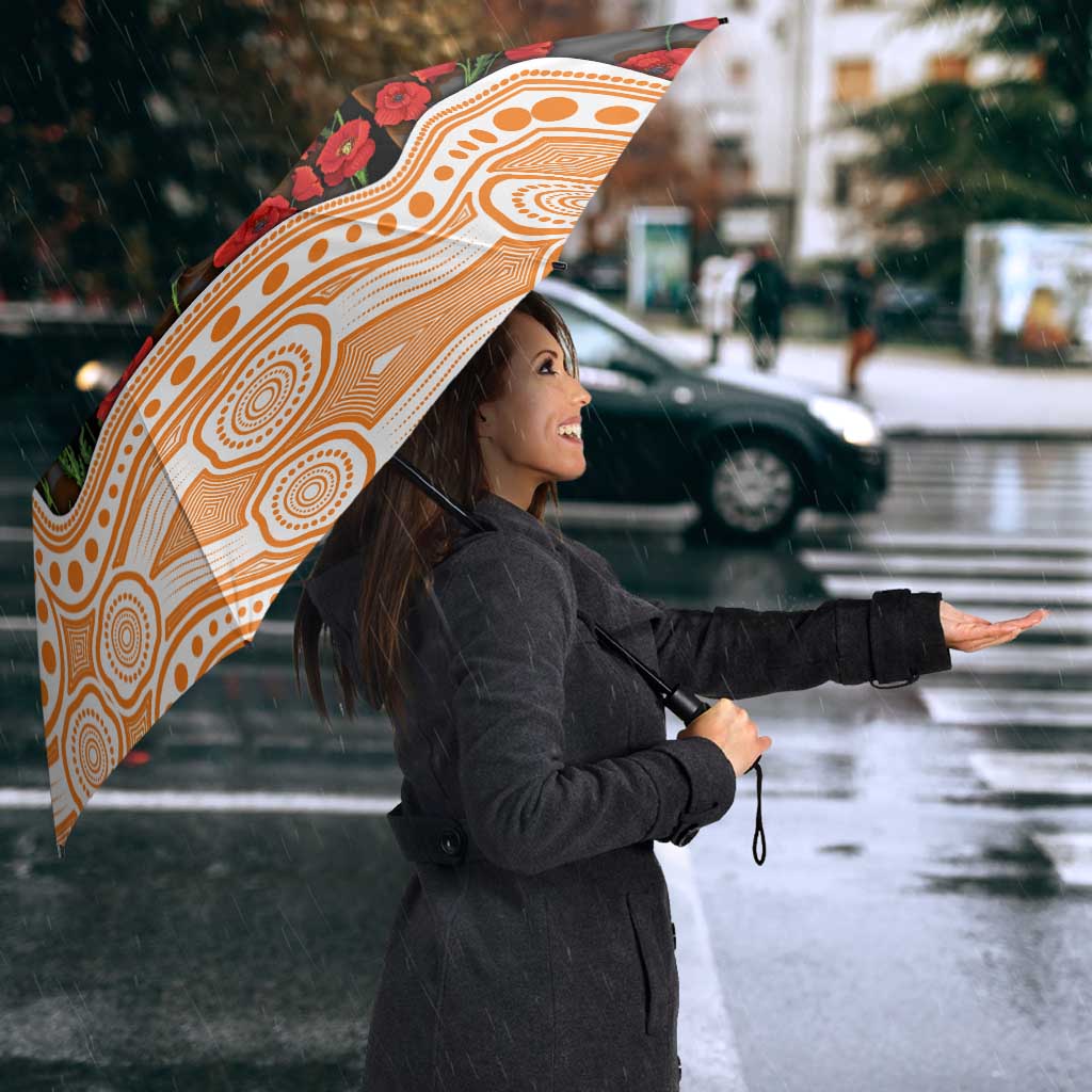 GWS Giants ANZAC Day Umbrella Indigenous Dot Art with Poppy Flower Tribute