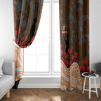 GWS Giants ANZAC Day Window Curtain Indigenous Dot Art with Poppy Flower Tribute
