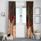 GWS Giants ANZAC Day Window Curtain Indigenous Dot Art with Poppy Flower Tribute
