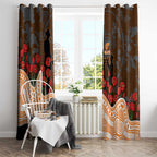 GWS Giants ANZAC Day Window Curtain Indigenous Dot Art with Poppy Flower Tribute