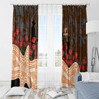GWS Giants ANZAC Day Window Curtain Indigenous Dot Art with Poppy Flower Tribute