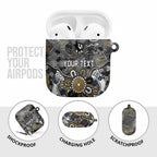 Personalized Collingwood Magpies AirPods Case Aboriginal Dot Painting Graffiti Style