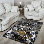 Personalized Collingwood Magpies Area Rug Aboriginal Dot Painting Graffiti Style
