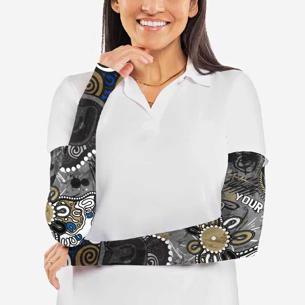 Personalized Collingwood Magpies Arm Sleeves Aboriginal Dot Painting Graffiti Style
