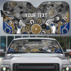 Personalized Collingwood Magpies Auto Sun Shade Aboriginal Dot Painting Graffiti Style