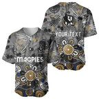 Personalized Collingwood Magpies Baseball Jersey Aboriginal Dot Painting Graffiti Style