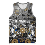 Personalized Collingwood Magpies Basketball Jersey Aboriginal Dot Painting Graffiti Style