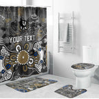 Personalized Collingwood Magpies Bathroom Set Aboriginal Dot Painting Graffiti Style