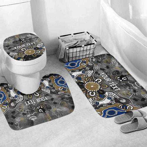 Personalized Collingwood Magpies Bathroom Set Aboriginal Dot Painting Graffiti Style