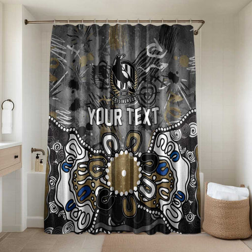 Personalized Collingwood Magpies Bathroom Set Aboriginal Dot Painting Graffiti Style
