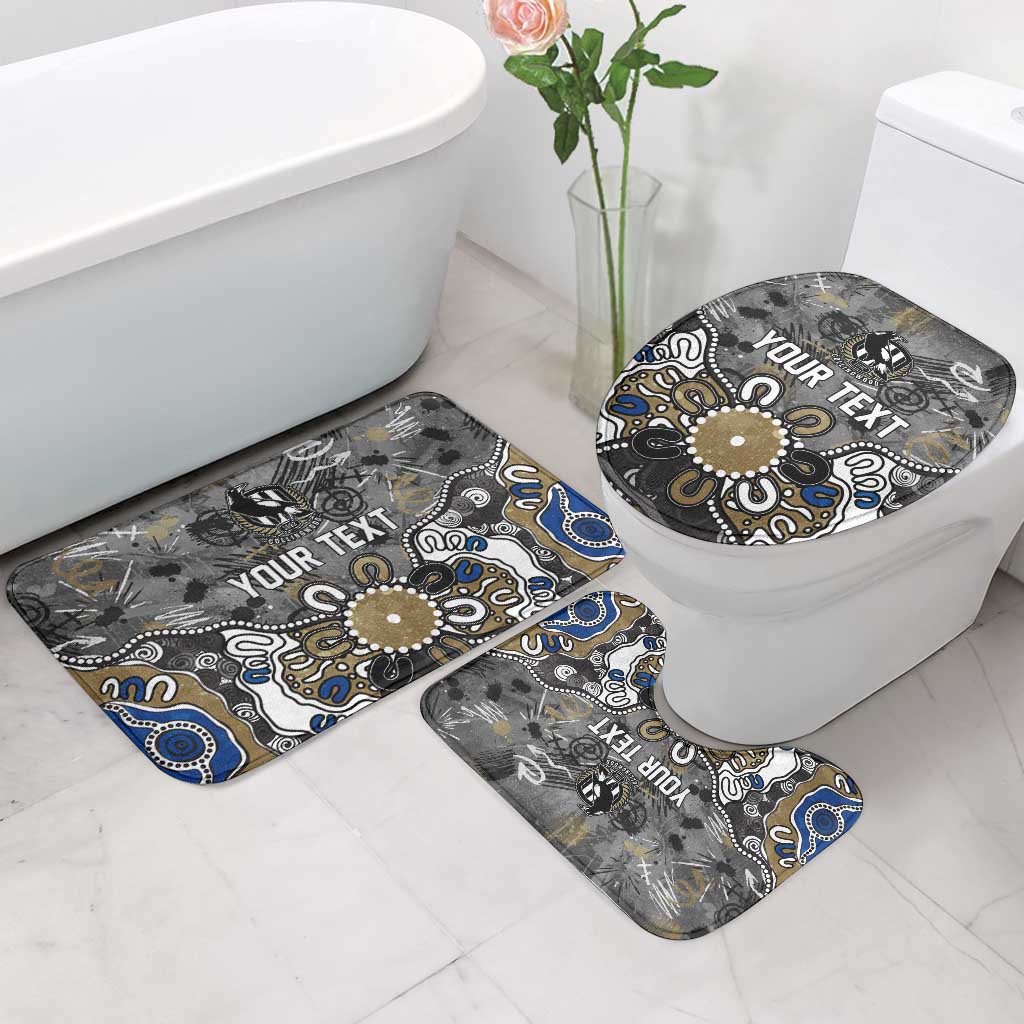 Personalized Collingwood Magpies Bathroom Set Aboriginal Dot Painting Graffiti Style
