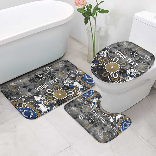 Personalized Collingwood Magpies Bathroom Set Aboriginal Dot Painting Graffiti Style