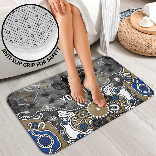 Personalized Collingwood Magpies Bathroom Set Aboriginal Dot Painting Graffiti Style