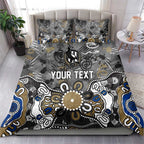 Personalized Collingwood Magpies Bedding Set Aboriginal Dot Painting Graffiti Style
