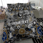 Personalized Collingwood Magpies Bedding Set Aboriginal Dot Painting Graffiti Style