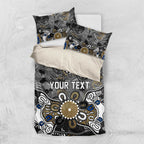 Personalized Collingwood Magpies Bedding Set Aboriginal Dot Painting Graffiti Style