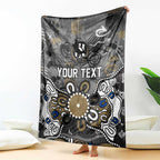 Personalized Collingwood Magpies Blanket Aboriginal Dot Painting Graffiti Style