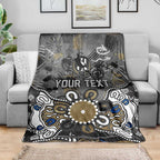 Personalized Collingwood Magpies Blanket Aboriginal Dot Painting Graffiti Style
