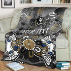 Personalized Collingwood Magpies Blanket Aboriginal Dot Painting Graffiti Style