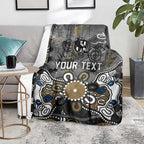Personalized Collingwood Magpies Blanket Aboriginal Dot Painting Graffiti Style