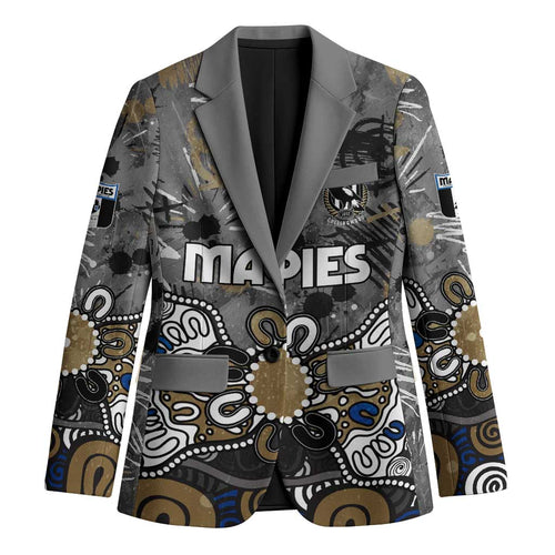 Personalized Collingwood Magpies Blazer Aboriginal Dot Painting Graffiti Style