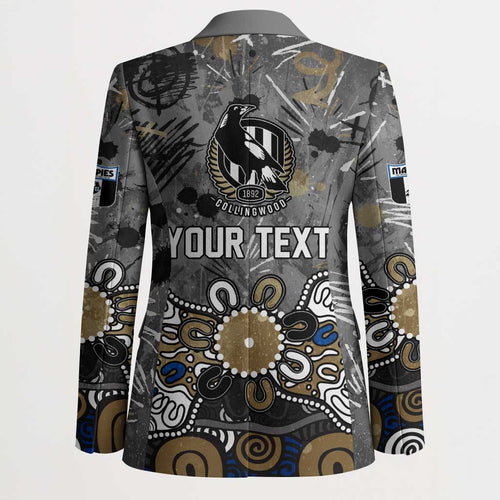 Personalized Collingwood Magpies Blazer Aboriginal Dot Painting Graffiti Style