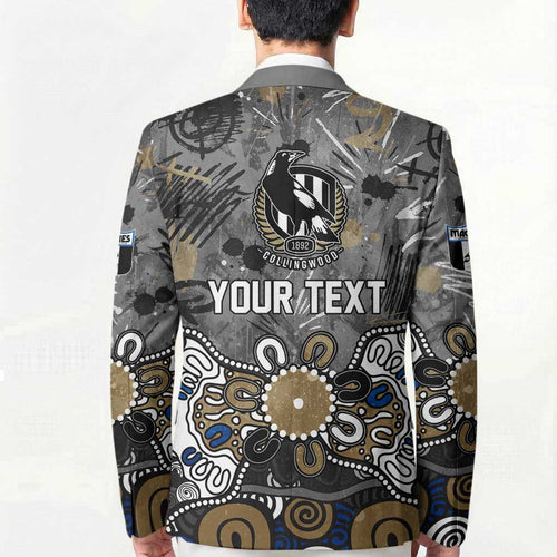 Personalized Collingwood Magpies Blazer Aboriginal Dot Painting Graffiti Style