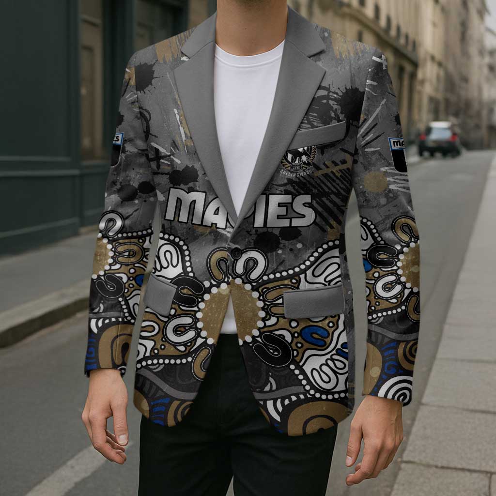 Personalized Collingwood Magpies Blazer Aboriginal Dot Painting Graffiti Style