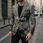 Personalized Collingwood Magpies Blazer Aboriginal Dot Painting Graffiti Style