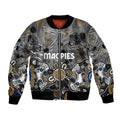 Personalized Collingwood Magpies Bomber Jacket Aboriginal Dot Painting Graffiti Style