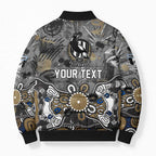 Personalized Collingwood Magpies Bomber Puffer Jacket Aboriginal Dot Painting Graffiti Style