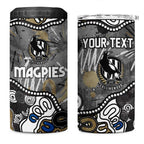 Personalized Collingwood Magpies 4 in 1 Can Cooler Tumbler Aboriginal Dot Painting Graffiti Style