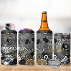 Personalized Collingwood Magpies 4 in 1 Can Cooler Tumbler Aboriginal Dot Painting Graffiti Style