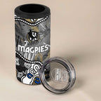 Personalized Collingwood Magpies 4 in 1 Can Cooler Tumbler Aboriginal Dot Painting Graffiti Style