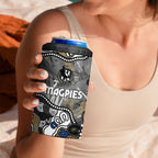 Personalized Collingwood Magpies 4 in 1 Can Cooler Tumbler Aboriginal Dot Painting Graffiti Style