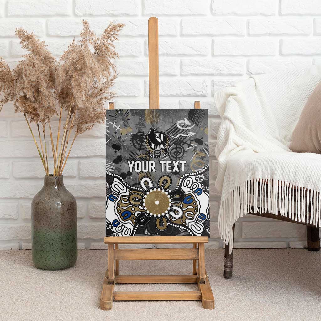 Personalized Collingwood Magpies Canvas Wall Art Aboriginal Dot Painting Graffiti Style
