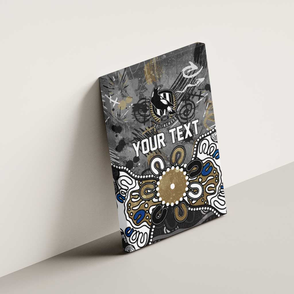 Personalized Collingwood Magpies Canvas Wall Art Aboriginal Dot Painting Graffiti Style