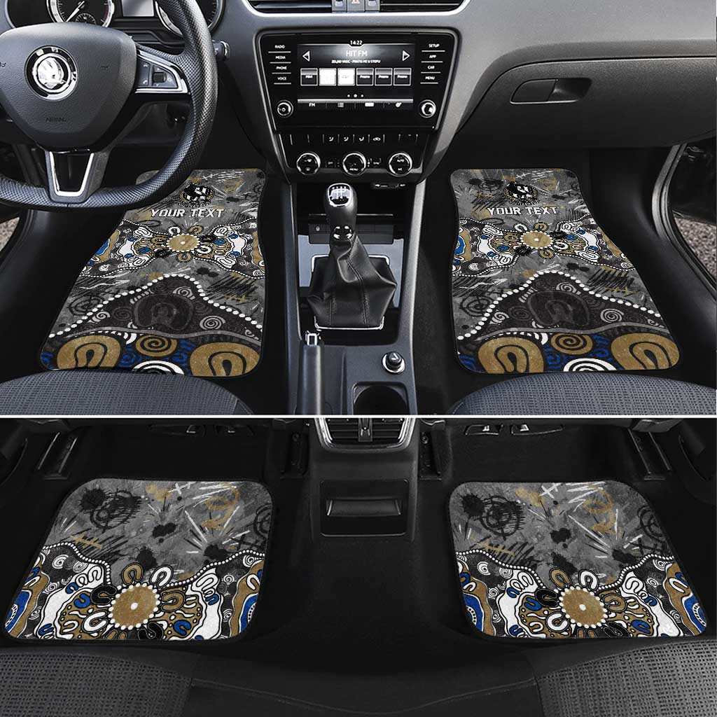 Personalized Collingwood Magpies Car Mats Aboriginal Dot Painting Graffiti Style