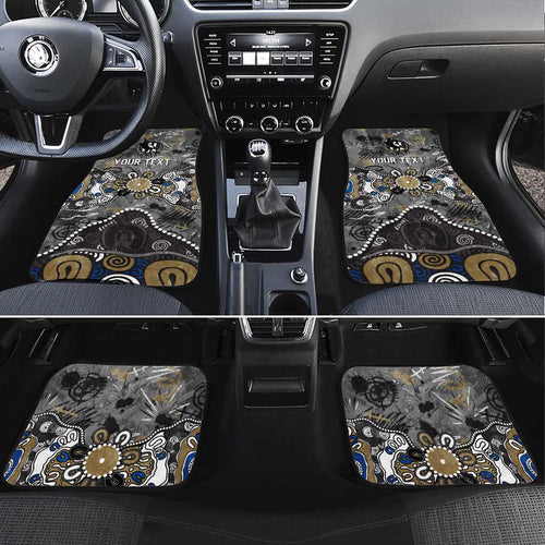 Personalized Collingwood Magpies Car Mats Aboriginal Dot Painting Graffiti Style